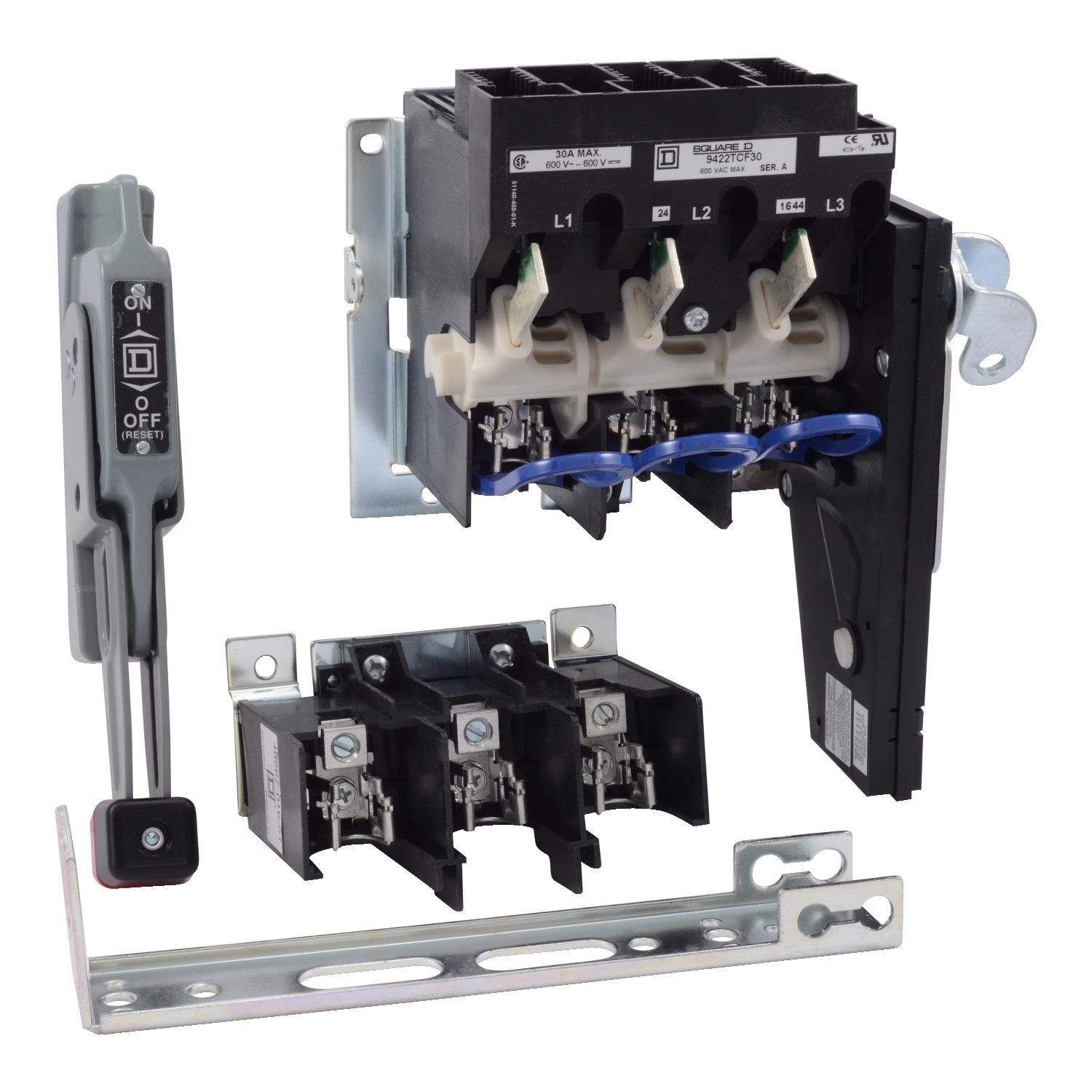 Schneider Electric Fusible Disconnect Switch; 3-Pole; 30A; Class H; J; K; R Fuse; Variable Depth; Lever - NEMA 4; UL 98